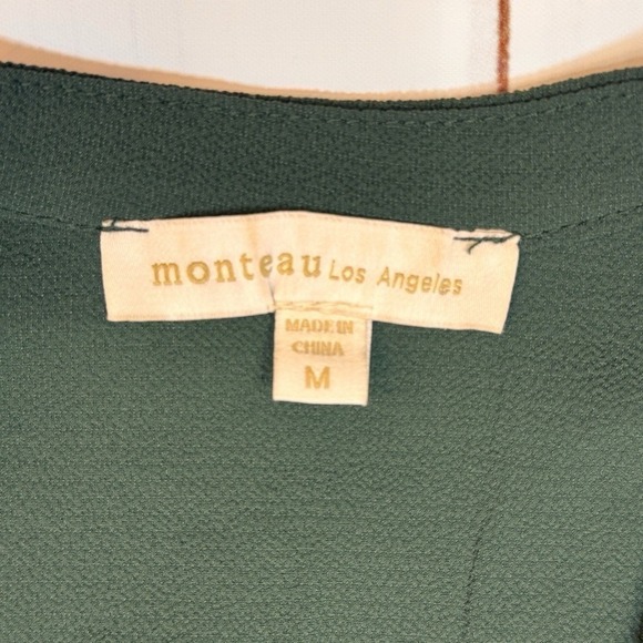 Monteau Los Angeles Forest Green Blouse / Size Medium / Sku0001 - Picture 3 of 7